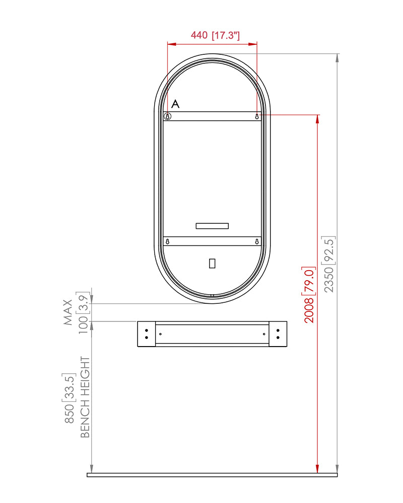 Circa LED - Oval hairdressing mirror - With dimmer